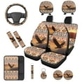 thumbnail image 1 of KUIFORTI Tribal Aztec Car Seat Covers Full Set 14 Pieces with Headrest Covers for Car Steering Wheel Cover Auto Center Console Pad Cars Seat Belt Cover for Cars Sedans SUVs, 1 of 7