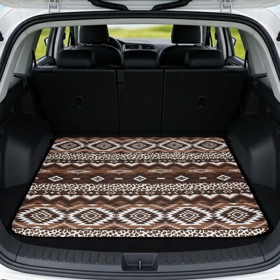 KUIFORTI Tribal Aztec Trunk Liners for Cars 29" x 39" All Weather Durable Cargo Mat Rear Trunk Line Dustproof Anti-Scratch Interior Accessories for Daily Driving