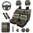 thumbnail image 1 of KUIFORTI Tribals Aztec Automobile Seat Covers Set of 14 with Car Headrest Protectors Auto Seat Belt Cover Car Steering Wheel Cover Auto Center Console Pad Fit for Most Cars, 1 of 7