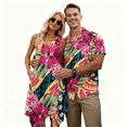 thumbnail image 1 of KUIFORTI Tropical Flowers His and Hers Summer Outfits Couple Matching Outfits Beach Vacation Clothes for Women with Pockets 4-Way Stretch Quick-dry for Romantic Date, 1 of 7