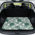 thumbnail image 1 of KUIFORTI Tropical Leaf SUV Trunk Mat 29" x 39" Washable Polyester Automotive Cargo Liner Dustproof Scratch-Proof Trunk Protective Mat Fit Most Car Models, 1 of 7