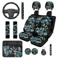 thumbnail image 1 of KUIFORTI Tropical Turtles Automobile Seat Covers Set of 14 with Auto Center Console Armrest Pad Car Steering Wheel Cover Auto Seat Belt Cover Car Headrest Covers for Most Cars, 1 of 7