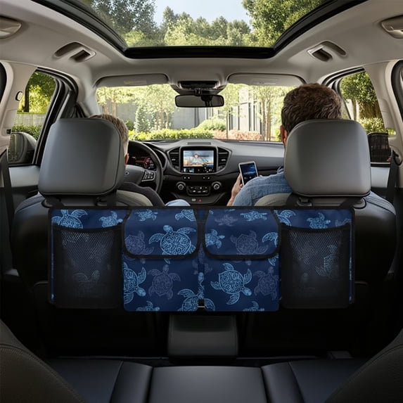 KUIFORTI Trunk Organizer for Car, Blue Turtle Car Storage Organizer (37.01"*11.8") Backseat Car Organizer Will Provide More Space for SUV, Trucks, Van, Sedan