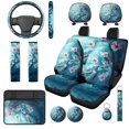 thumbnail image 1 of KUIFORTI Turtle Floral Car Seat Covers All-Season Protection 14 Pack Automotive Rear Front Seat Protector Arm Rest Cover Car Non Slip Breathable Universal Fit Cars SUV Trucks, 1 of 7