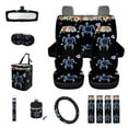 thumbnail image 1 of KUIFORTI Turtle Print 15 PCS Car Seat Cover Set Car Seat Cover Steering Wheel Cover Seat belt Cover Pad Car Cup Coasters Car Garbage Bag Air Vent Storage Bag Rear View Mirror Cover Keychain, 1 of 6