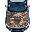 thumbnail image 1 of KUIFORTI USA Flag Car Hood Cover Protector Hunting Camo Hood Covers for Cars, Sedan, Patriotic Decor Pug Dog Car Bonnet Banner Easy Installation, 1 of 6