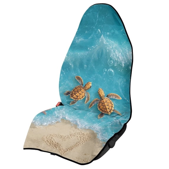 KUIFORTI Water-Resistant Car Seat Cover Towel - Washable Sweat Protector for Gym, Workout Use, Sea Turtle Print, Universal Fit for Cars, SUVs and Trucks