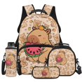 thumbnail image 1 of KUIFORTI Watermelon Capybara 4PCS Kids Backpack and Lunch Box Set with Pencil Case Water Bottle Sleeve Lightweight Girls Boys School Bag for Elementary Middle School Back to School Essentials Gifts, 1 of 7