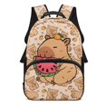 thumbnail image 1 of KUIFORTI Watermelon Capybara Girls Backpack Kids School Bag Comfortable Lightweight with Adjustable Straps Multiple Organizer Pockets for Elementary Middle, 1 of 7