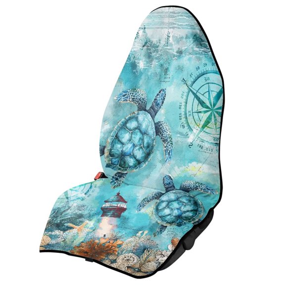 KUIFORTI Waterproof Sweat Towel Car Seat Cover Sea Turtle Seat Covers for Post Gym Workout, Running, Swimming, Beach and Hiking, Machine Washable