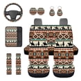 thumbnail image 1 of KUIFORTI Western Aztec 12 Pcs Car Seat Covers Auto Center Console Armrest Pad Steering Wheel Cover Car Seat Belt Pad Covers 2 Pack Cars Cup Holder Coasters Fit for Most Cars, 1 of 7