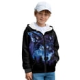 thumbnail image 1 of KUIFORTI White Wolf Boys Sweatshirt Hoodie 14-16 Years Comfortable Thick Full Zip Hoodie With Front Pockets Fleece-Lined Casual Long Sleeve Jacket for Daily Life, 1 of 6