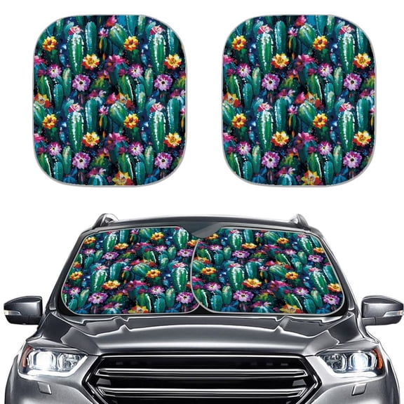 KUIFORTI Windshield Sunshade for Car SUV Truck Foldable Uv Ray Reflector Front Window Sun Shade Visor Shield Cover, Cactus Green