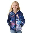 thumbnail image 1 of KUIFORTI Wolf Blue Girls Crewneck Sweatshirt Fleece-Lined Hooded Zip Up Sweatshirts with Pockets Skin-Friendly Thick Casual Long Sleeve Jacket 14-16 for Spring, Fall and Winter, 1 of 6