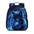 thumbnail image 1 of KUIFORTI Wolf Lighting Toddler Backpack Boys Kids School Bag with Multiple Storage Pockets Adjustable Straps 13.5 Inch for Preschool Kindergarten Daily Use, 1 of 7