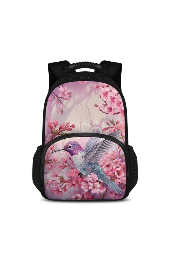 Work Backpack for Women Cooler Backpack with Lunch Box Compartment, Hummingbird Floral Rucksack Large Travel Packsack Teens Laptop Lunch Backpacks
