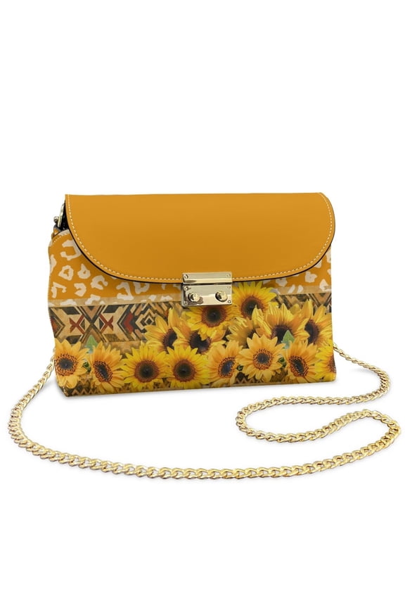 Yellow Sunflower Crossbody Bags for Women Leather Fashion Woman Shoulder Bag Handbags Durable Comfortable Shoulder Bag for Women for Work Shopping