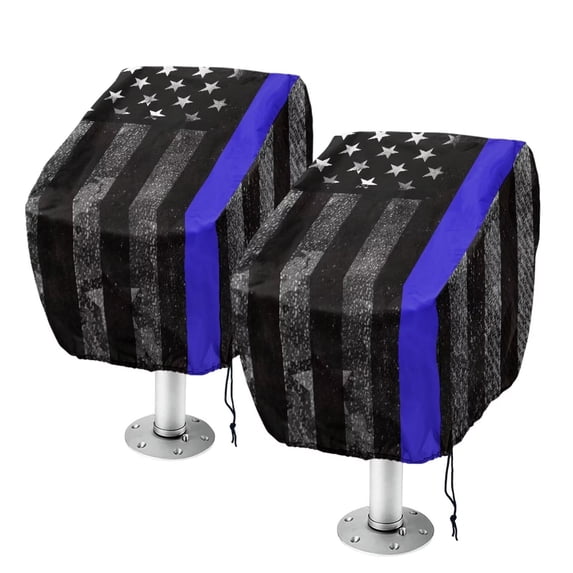 KUIFORTI American Flag 2Pcs Boat Seat Cover Dust Resistant Fishing Chair Cover with Drawstring Easy Installation Durable Boat Chair Protector 23W x 21D x 24H Inch