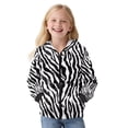 thumbnail image 1 of KUIFORTI Zebra Stripe Sweater for Girls Fleece-Lined Long Sleeve Hoodie Sweatshirt for Girls 11-13 Elastic Fabrics Warm Full Zip Up Casual Long Sleeve Jacket for Daily Life, 1 of 6