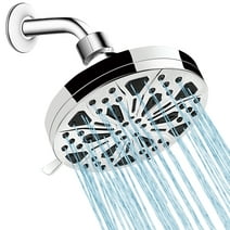 KUIIYER Shower Head, 8-Mode Fixed Mount High Pressure Rain Shower with Touch-Clean in Chrome