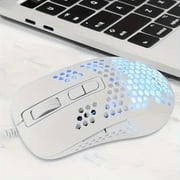 KUIYN 383 Ultralight Honeycomb Shell Wired Optical Gaming Mouse,RGB Backlit for Win10/Xbox/PS4/PS5/Mac White