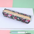 thumbnail image 1 of KUKIDSVO 7.28x1.97x1.97in Forest Style Canvas Pen Pouch, Elegant Multi-compartment Bag, Portable Lightweight Organizer for Office Desktop (1 Piece, Navy), 1 of 6
