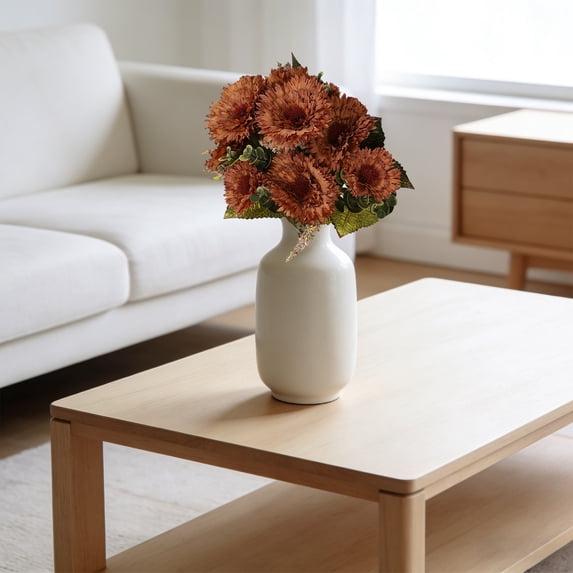 KUKIDSVO Artificial Sunflower, Fake Floral for Home Wedding Table Decor, Coffee
