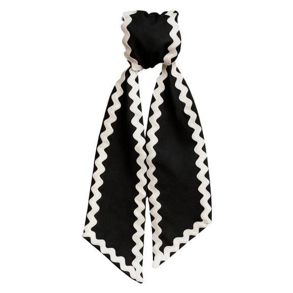 KUKIDSVO Easter Wave Edge Ribbon, Peach Skin Velvet DIY Sash for Gift Wrapping Floral Decor, Night Black, Style I