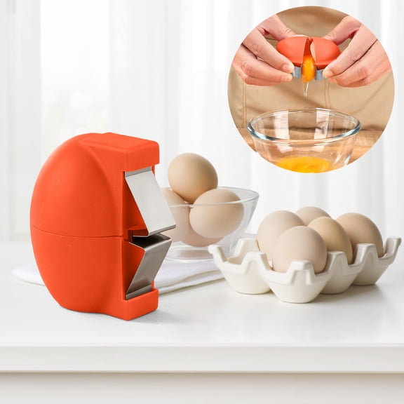 KUKIDSVO Stainless Steel Egg Cracker Tool, 2Pcs Multifunctional Egg Opener, Kitchen Cooking Gadget for Home Daily Use(A)