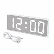 KUKKI 6.1 in LED Mirror Alarm Clock, Dual Alarm, Snooze, Temp & Humidity