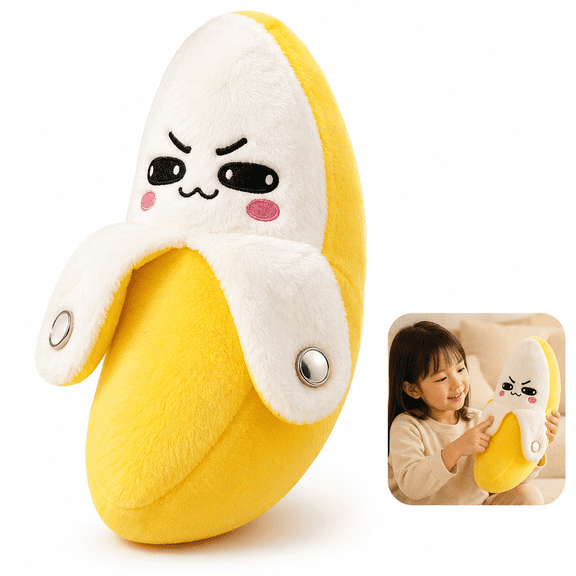 KUKKI Touch-Activated Musical Plush Toy, 6 Play Modes, Interactive Music & Rhythm Sensor Toy for Solo or 2-Player Play, Banana