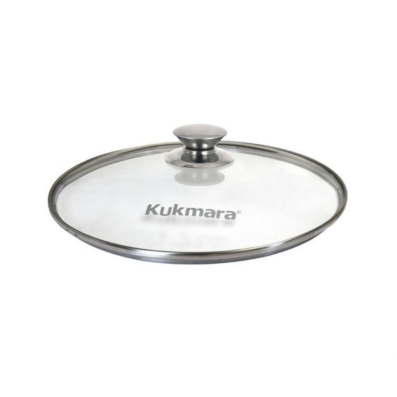 KUKMARA Tempered Glass Lid with Stainless Steel Rim and Handle 10.2" (26 cm) Glass Pot Skillet and Pan Lid Replacement Cover with Steam Vent for 8.7 inch Cookware Lid for Frying Pan