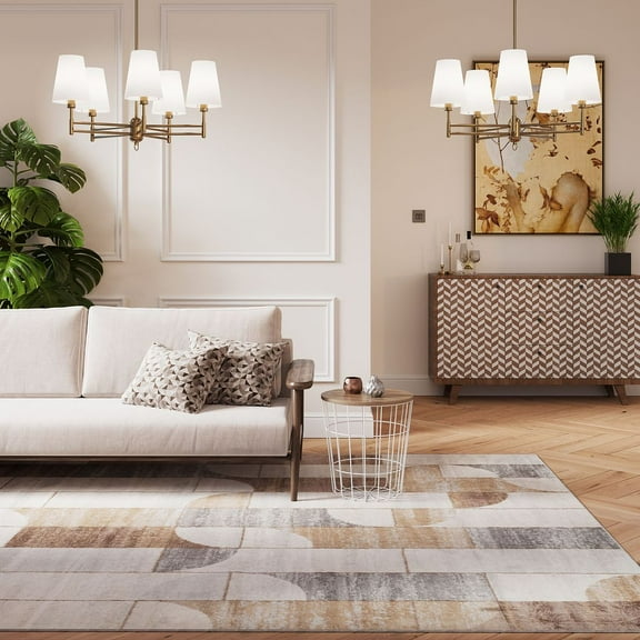 KUKOON Beige Wabi Sabi Abstract Area Rug