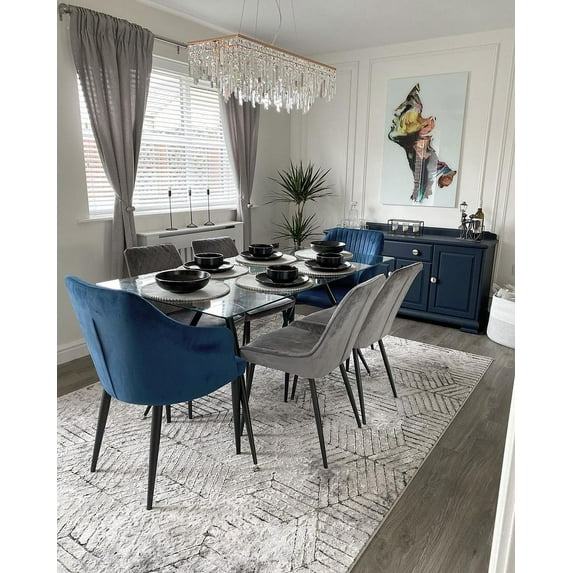 KUKOON Gold Geometric Abstract Area Rug