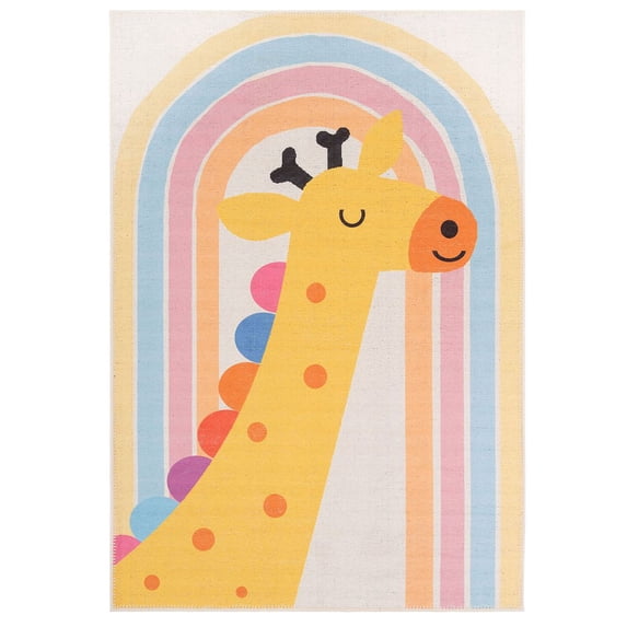 KUKOON Kids Giraffe Washable & Non Slip Play Rug