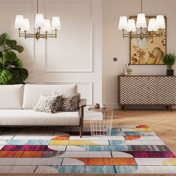 KUKOON Multicolor Wabi Sabi Abstract Area Rug