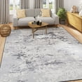 thumbnail image 1 of KUKOON Silver Grey Marble Contemporary Washable Area Rug, 1 of 5