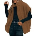thumbnail image 1 of KUKOOSONG Women's Fuzzy Fleece Vest Oversized Sleeveless Sherpa Jacket Warm Button Down Sherpa Vest Outerwear with Pockets, 1 of 6
