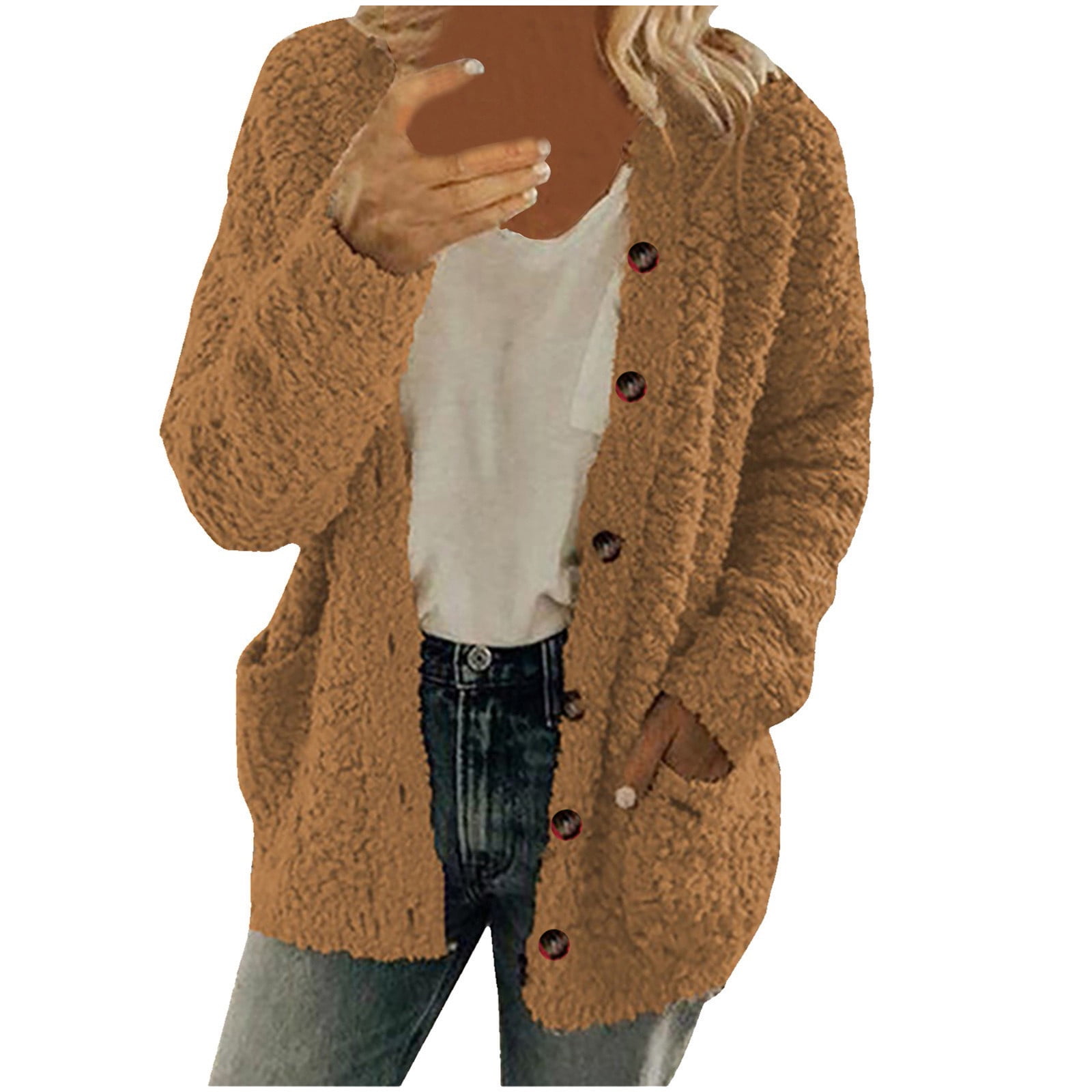 Paisley Print Unisex Plush Thick Long-Sleeved Sweater Cardigan Coat main image 0