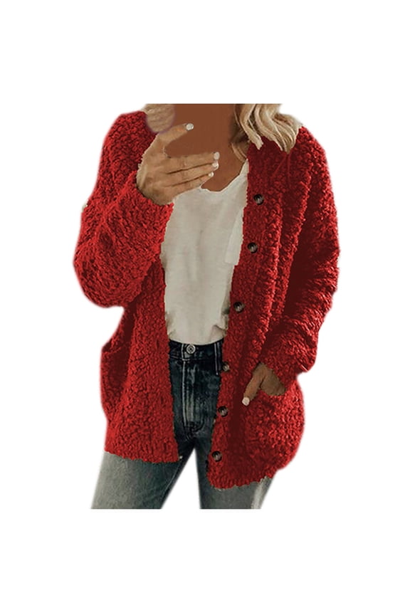 Women's Oversized Open Front Cardigan Coat Plus Size Plush Sweater Jacket Fall Winter Outwear