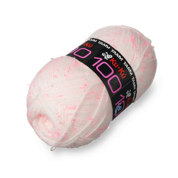 KUKU 100 [100grs] by TAMM - Soft Yarn for Baby Clothes and Warm Blankets - Color Pink Dots 7936