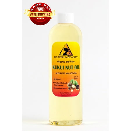 KUKUI NUT OIL ORGANIC CARRIER COLD PRESSED NATURAL 100% PURE 12 OZ