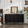 thumbnail image 1 of KULAGAGA 4-Door Sideboard Buffet Cabinet, Modern Black Storage Cabinet with Adjustable Shelf for Kitchen Dining Room Living Room, 55.1", 1 of 8