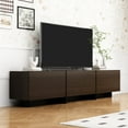 thumbnail image 1 of KULAGAGA 71.7" Wide TV Stand with 3 Flip-Down Drawers,Modern Media Console Table & Entertainment Center,Dark Brown, 1 of 7