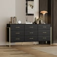 thumbnail image 1 of KULAGAGA 9 Drawer Black Dresser with Metal Bace for Living Room Dining Room, 1 of 7