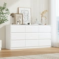 thumbnail image 1 of KULAGAGA 9 Drawer Dresser Chest of Drawers, 63” Wide Dressers, Modern Wood Drawer Chest Storage Organizer, No Handle Design for Bedroom Living Room Hallway, White, 1 of 8