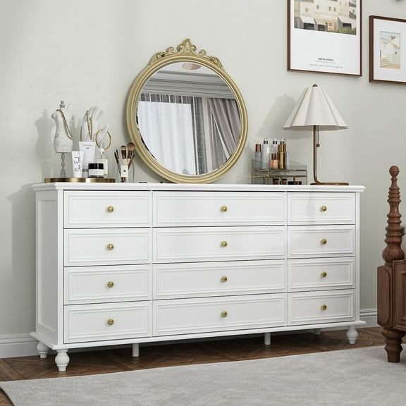 KULAGAGA Chest of Drawer for Bedroom, 12 Drawer Whiet Dresser for Living Room Closet