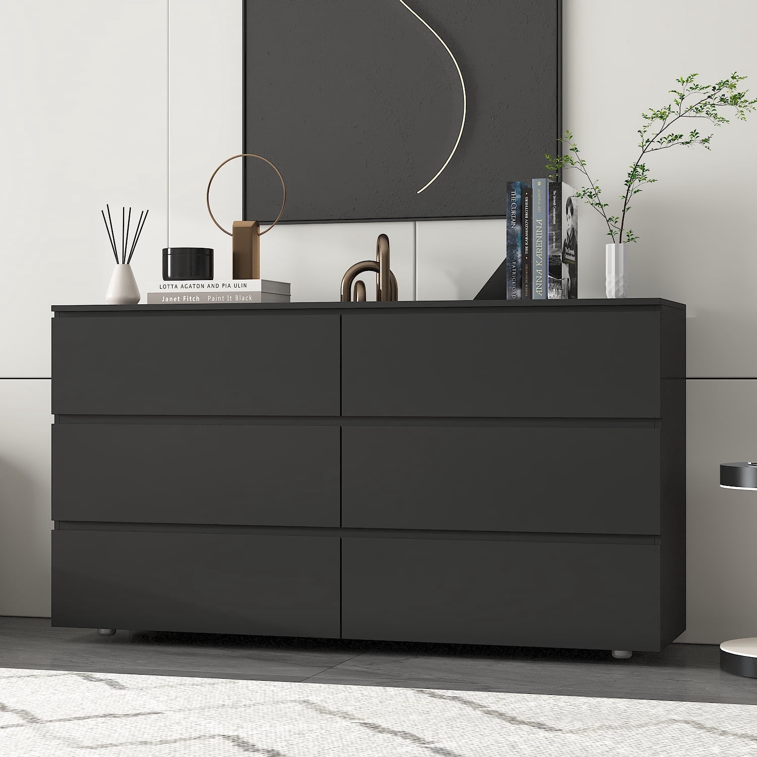 black dresser at ikea HAVSTA 6-drawer dresser, black, 475/8x181/2x35"