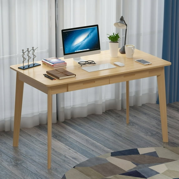 KULAGAGA Desktop Computer Desk Simple Modren Table 47in For Small Area Wood Study Office Desk Corner Computer Desk Workstation For Home Office Living Room