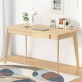 thumbnail image 1 of KULAGAGA Modern Simple Style 47.2"*21.6" PC Desk Computer Desk with Solid Wood Legs, Home Office Study Writing Table Workstation, Oak, 1 of 7